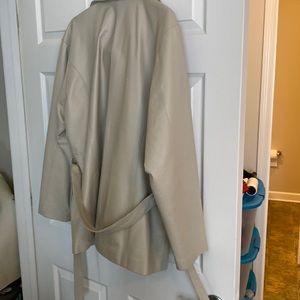 Leather jacket- gray. USA Leather. Size XXX but compares to size Plus 16.